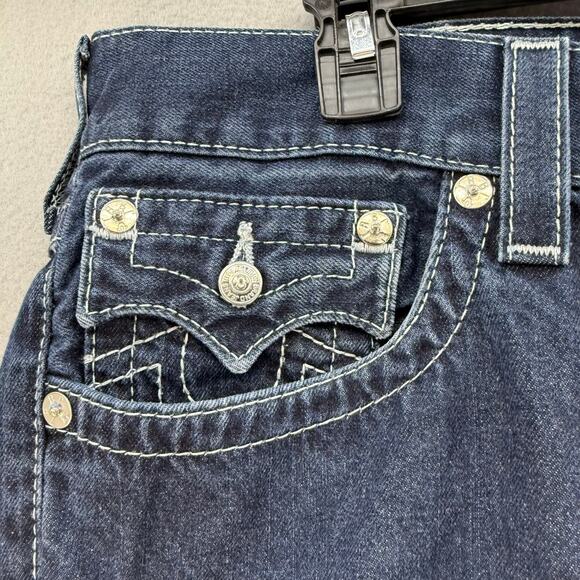 True Religion Men's Jeans 34 Dark Blue Skinny Pocket Flap Preppy Normcore Jeans - Picture 4 of 14